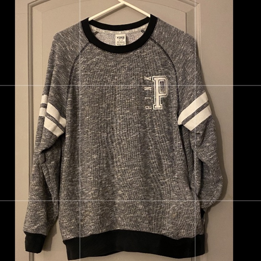 PINK Victoria's Secret Sweater Women's XS Gray Pullover embroidered PINK